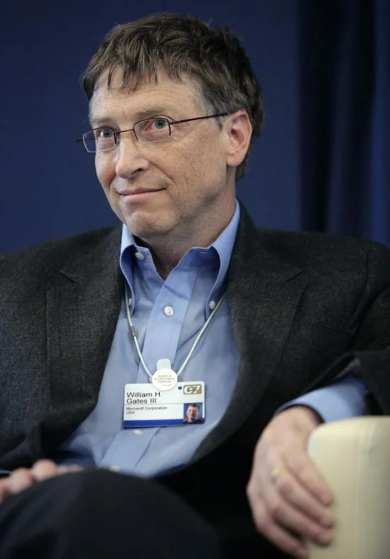 Bill Gates przemawiający na Światowym Forum Ekonomicznym w Davos 2007