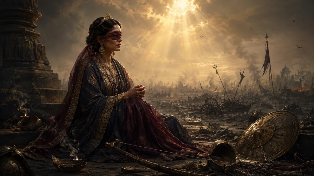 Królowa Gandhari i Etyka Żałoby: Wgląd z Mahabharaty