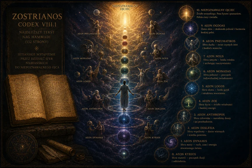 Zostrianos - najpełniejszy opis 10 sfer niebiańskich w Codex VIII.1