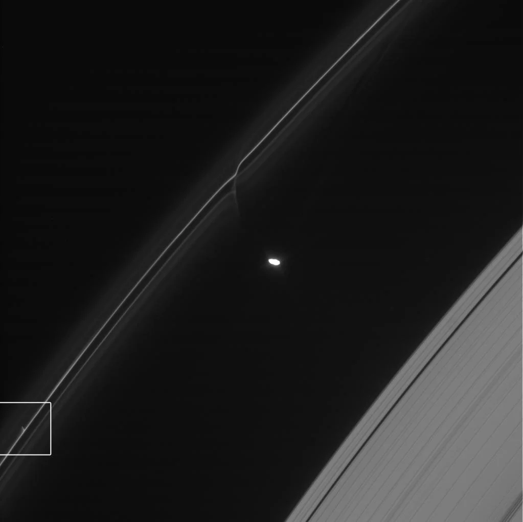 Glittering Trail in Saturn F Ring