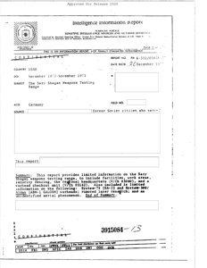 CIA - poligon testowy Sary Shagan (1973)