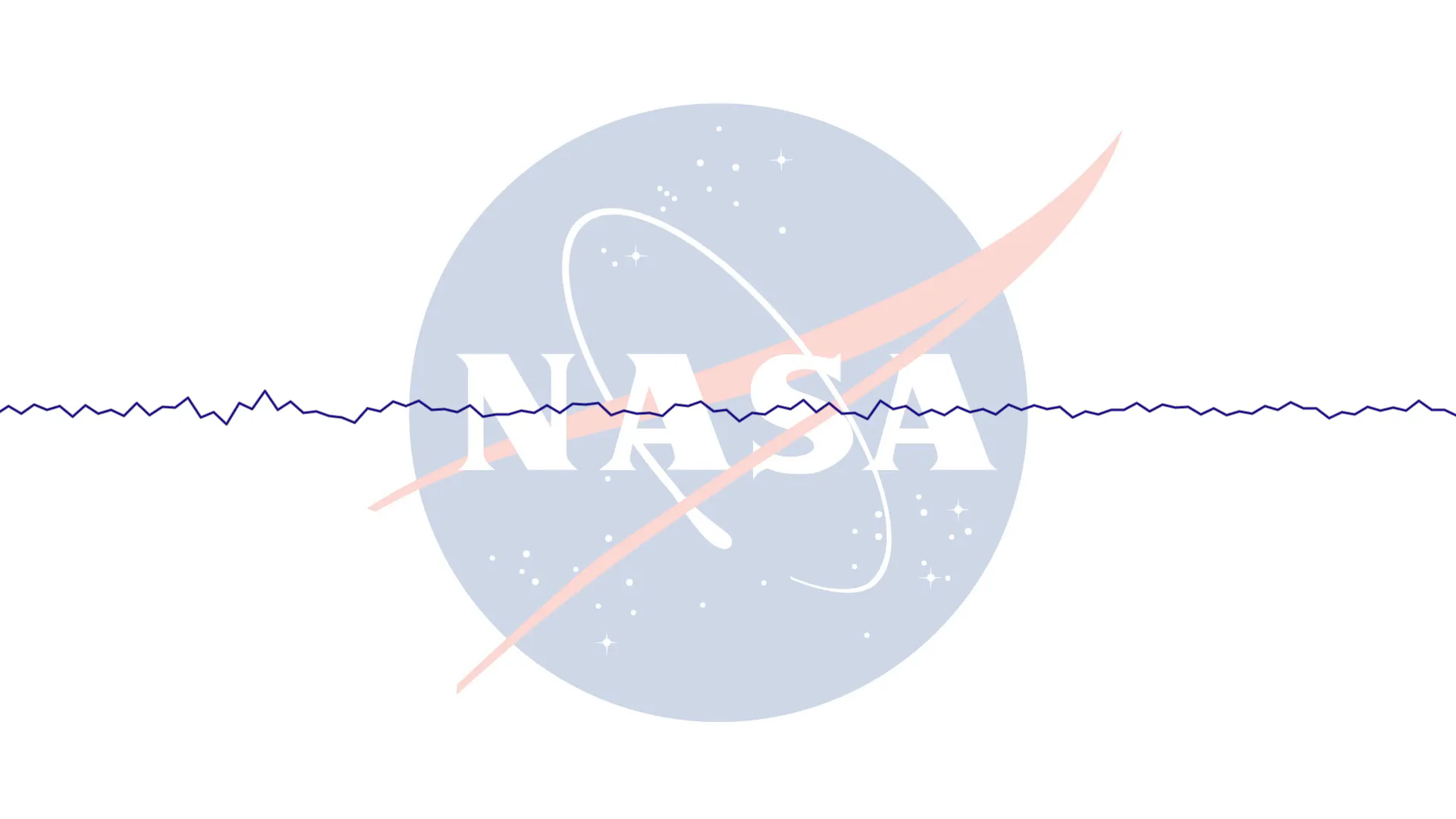 Kadr z nagrania NASA-UAP-D025: logo NASA z linią fali dźwiękowej - materiał jest wyłącznie dźwiękowy