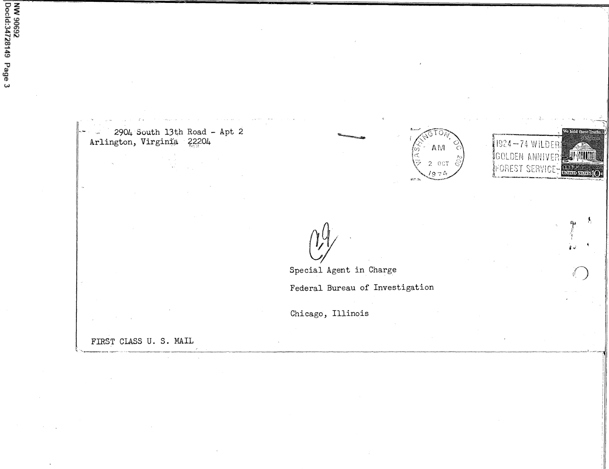 List Larry'ego Bryanta do FBI z 1974 r.