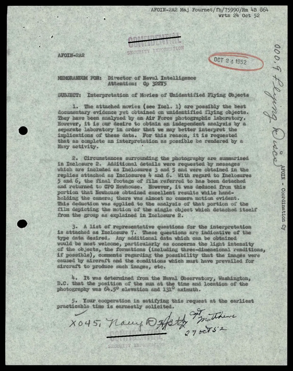 Fragment zbioru USAF o latających dyskach z sekcją poświęconą Tremonton
