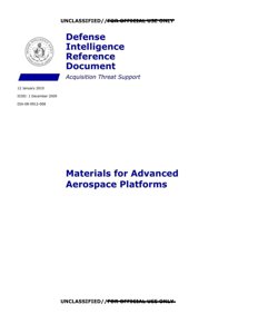 AAWSAP DIRD — Materiały dla zaawansowanych platform aerokosmicznych (I 2010)