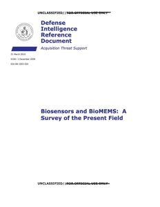 AAWSAP DIRD — Bioczujniki i BioMEMS: przegląd stanu dziedziny (III 2010)