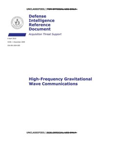 AAWSAP DIRD — Łączność falami grawitacyjnymi wysokiej częstotliwości (IV 2010)