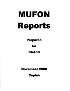 Raporty MUFON przygotowane dla BAASS (listopad 2008)